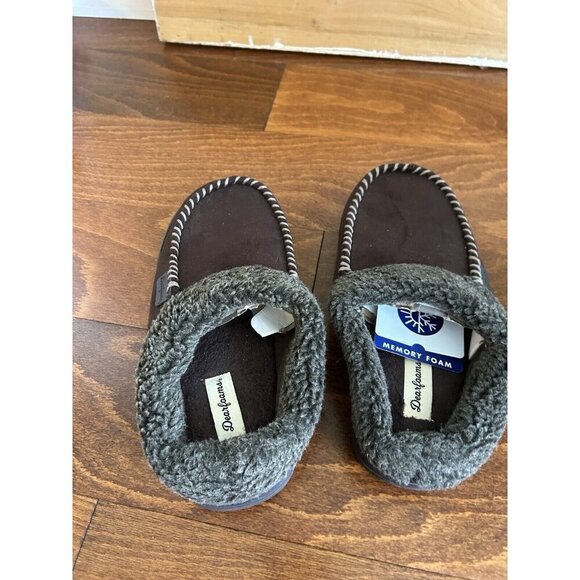 Dearfoams Men's Size S 7/8 Dark Brown Soft Slip On Slippers - Picture 6 of 6